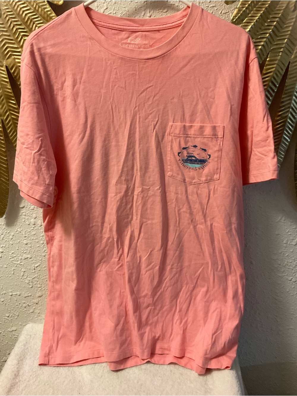 Vineyard Vines Shirt Mens Short Sleeve Crew T-Shirt boat Pocket Tee - Picture 3 of 4